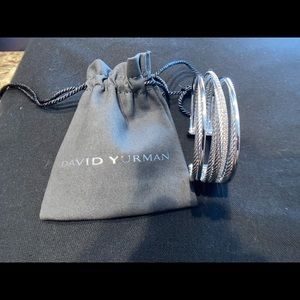 DAVID YURMAN FOUR ROW CUFF BRACELET WITH DIAMONDS, NEW 100% AUTHENTIC